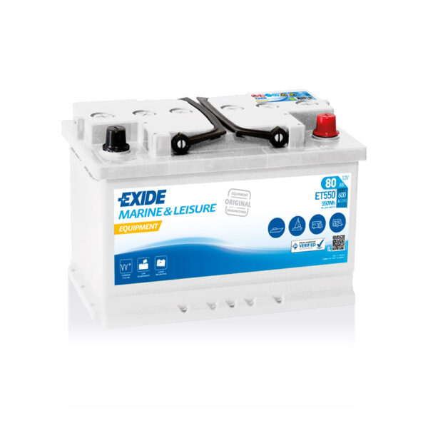Exide ET550 80 Ah Accu